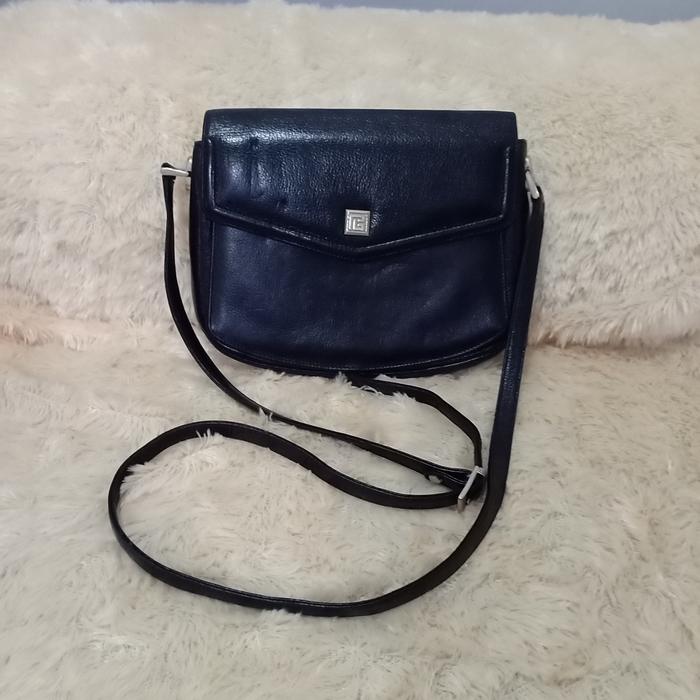 tas selempang wanita hitam kulit asli PIERRE BALMAIN cewek sling bag