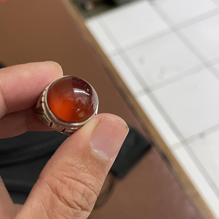 Batu akik Red Raflesia Bengkulu + ring perak 925