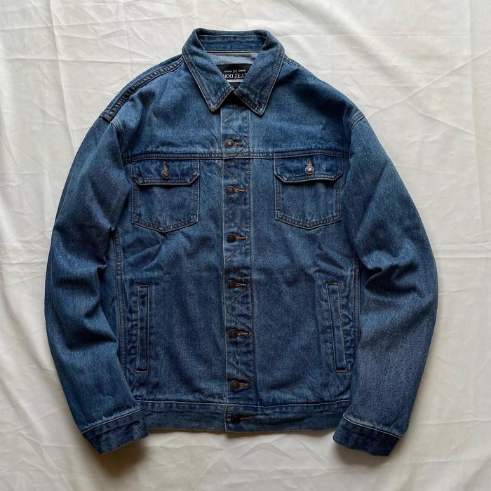 jaket jeans import bahan tebal faded 14 oz sd 17oz