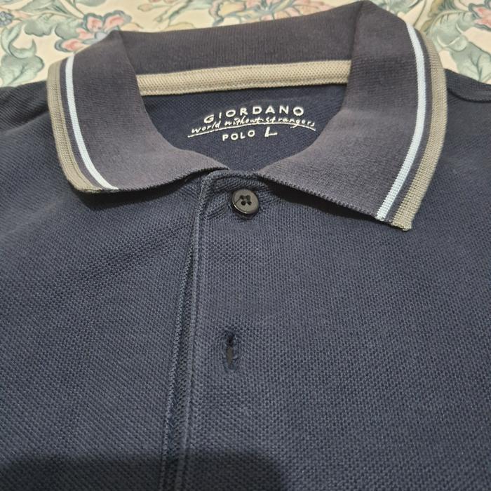 kaos polo shirt Giordano size L biru original