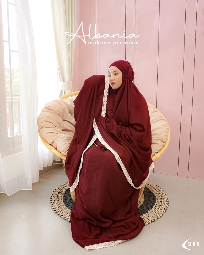 Mukena Travel Traveling Kecil Ringan Saku Pouch Custom Albania