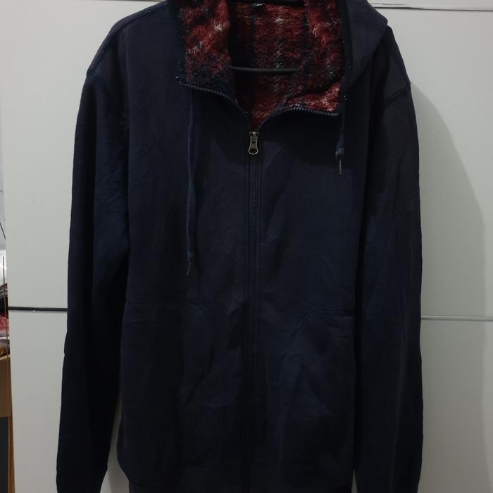 zip hoodie uniqlo sherpa second original