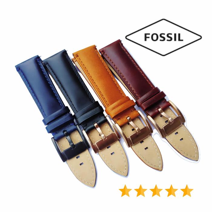 STRAP KULIT TALI JAM TANGAN FOSIL GRANT CHRONOGRAPH 22MM ORI OEM
