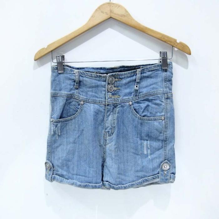 DY083 SIZE M JEANS CELANA PENDEK WANITA HWARST SECOND BRANDED IMPORT
