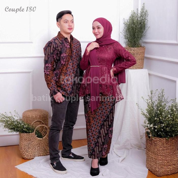 batik couple model baju kebaya brukat modern couple batik terbaru