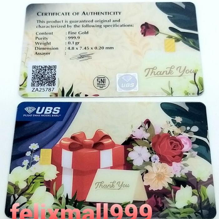 GIFT SERIES UBS THANKYOU 0.1 GR