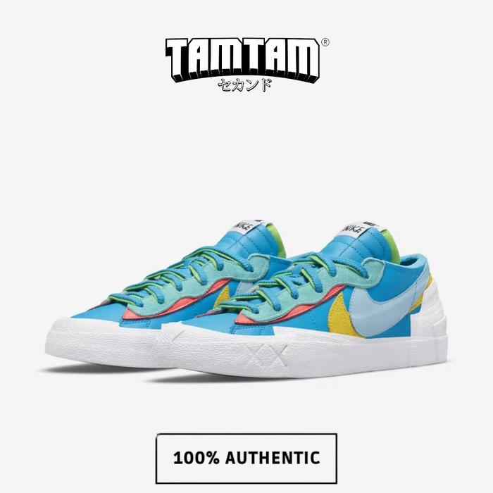 Kaws X Sacai X Nike Blazer Low Neptune Blue 100% Original