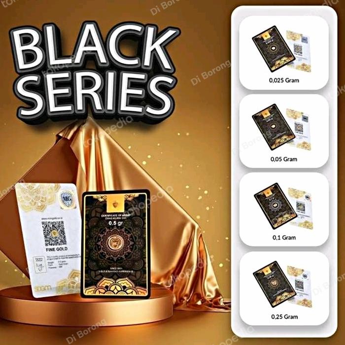 MiniGold Black Series 0.1 Gram Emas 24 Karat Logam Mulia Antam 0.1 gr