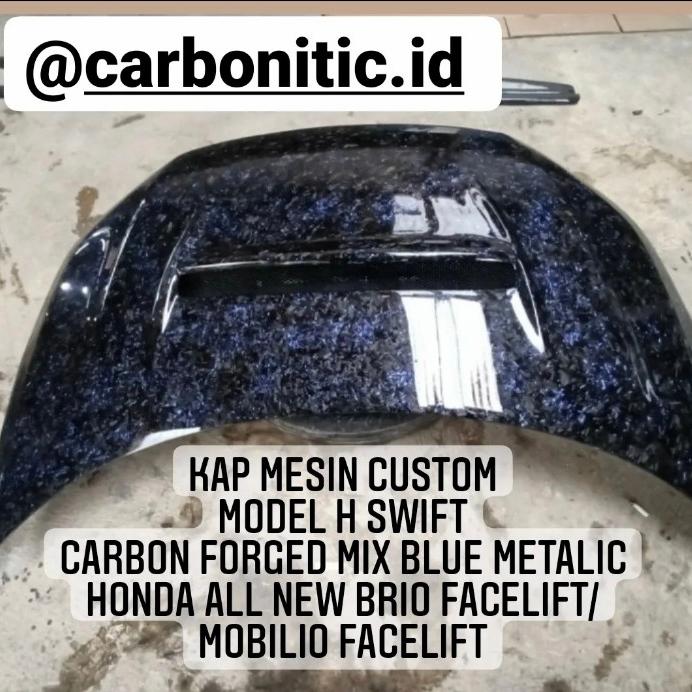Kap Mesin Custom Model H Swift Carbon Forged Mix Blue Brio/Mobilio Fac