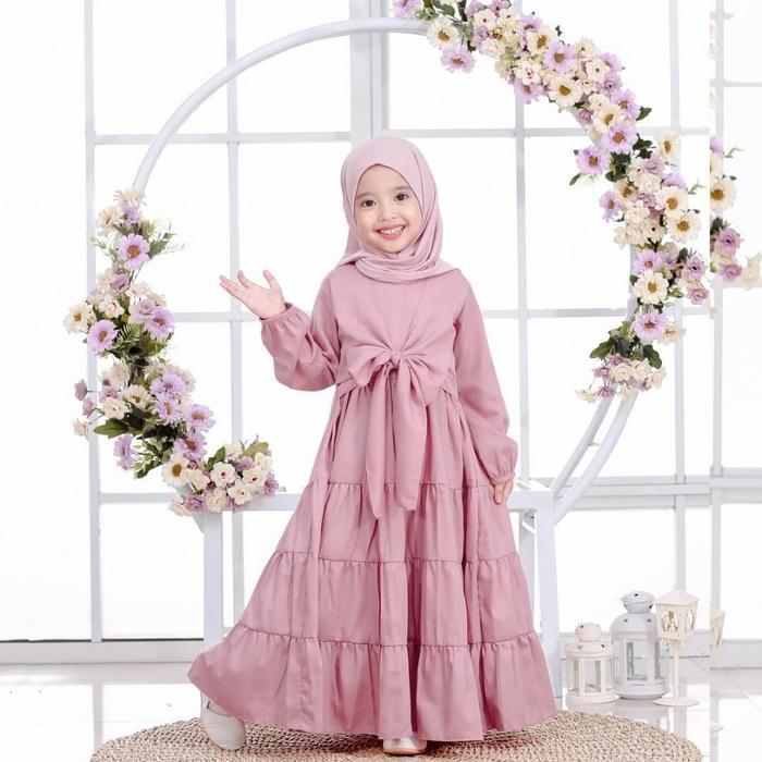 Gamis anak perempuan umur 4 to 6 tahun bahan shakila premium Zetta