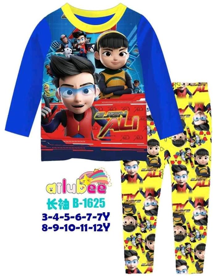 3Y - Ejen Ali Baju Tidur Piyama Anak Cowok Ailubee B1625