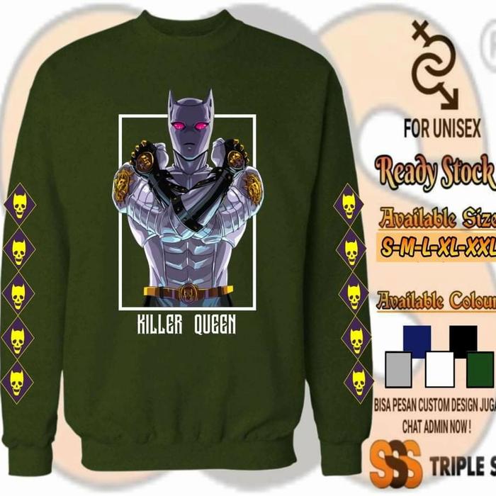 CREWNECK KARAKTER ANIME KILLER QUEEN JOJOLION JOJOS BIZARE ADVENTURE