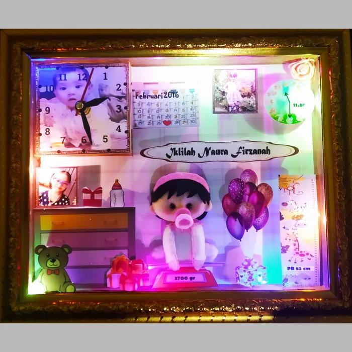 Kado Lahir Bayi, Kado kelahiran bayi, frame kaca 3D biodata bayi
