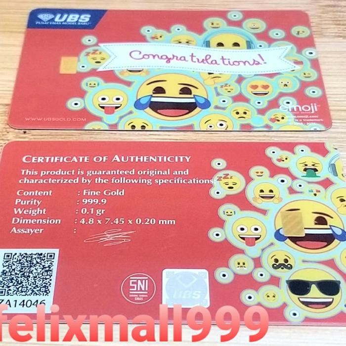 GIFT SERIES UBS CONGRATULATIONS EMOJI 0.1 GR