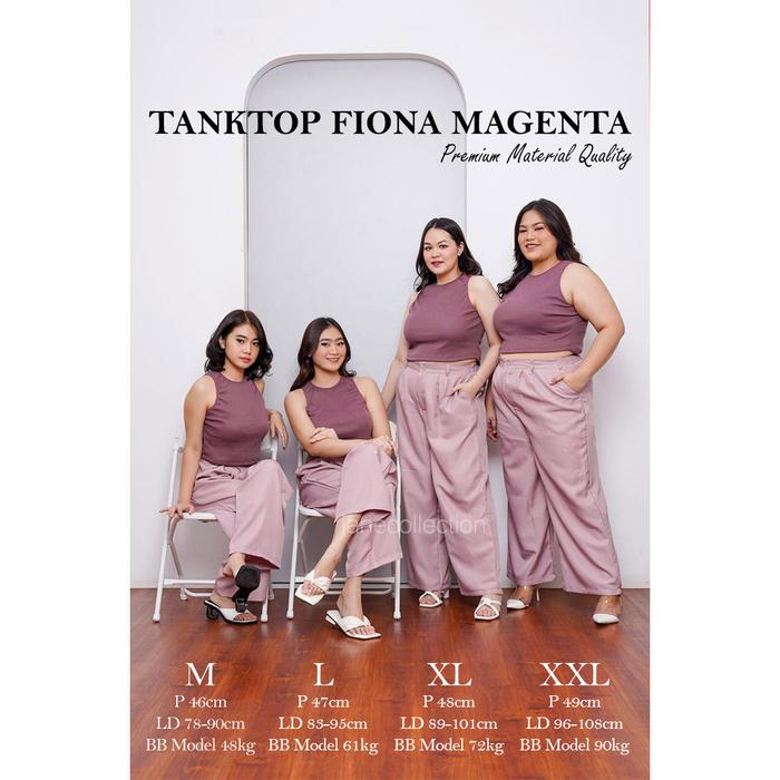 Tank Top Polos Pink Bahu Lebar Inner Blazer Tanktop Fiona Magenta