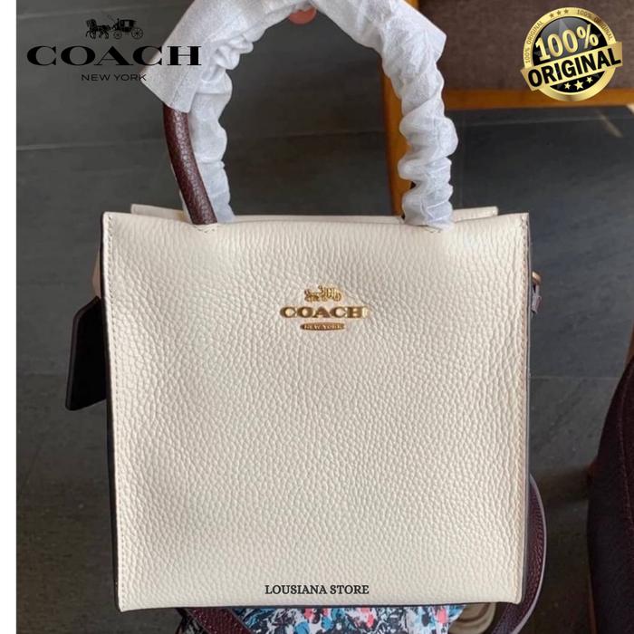 Coach Mini Cally Crossbody In Colorblock Signature Canvas White