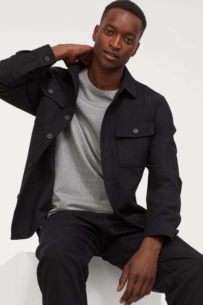 H&M TWILL SHIRT JACKET - SHACKET - KEMEJA JAKET OUTER HM HNM
