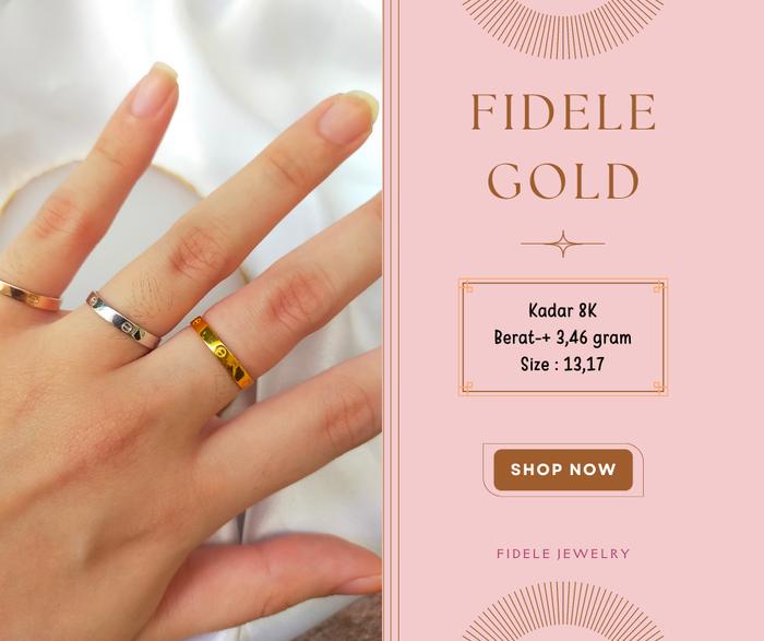 CINCIN POLOS 3 WARNA KUNING ROSE GOLD PUTIH EMAS ASLI 375