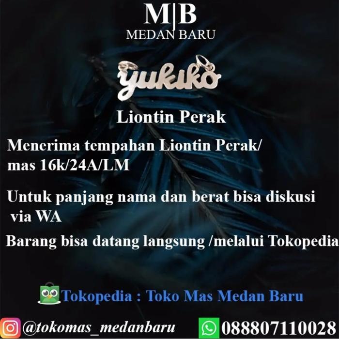 Tempahan Nama Liontin Perak harga per gram