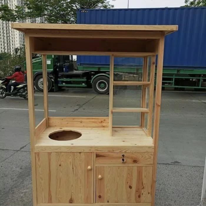 Rombong bakso kayu jati belanda