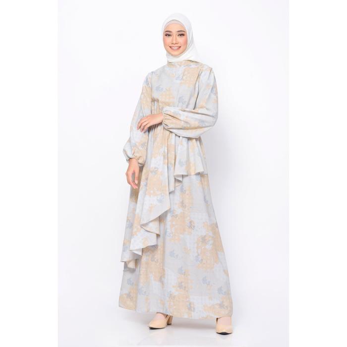 baju gamis wanita dress muslim dewasa gamis zaskia mecca palash grey