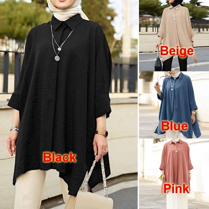 ZANZEA Blouse wanita crincle