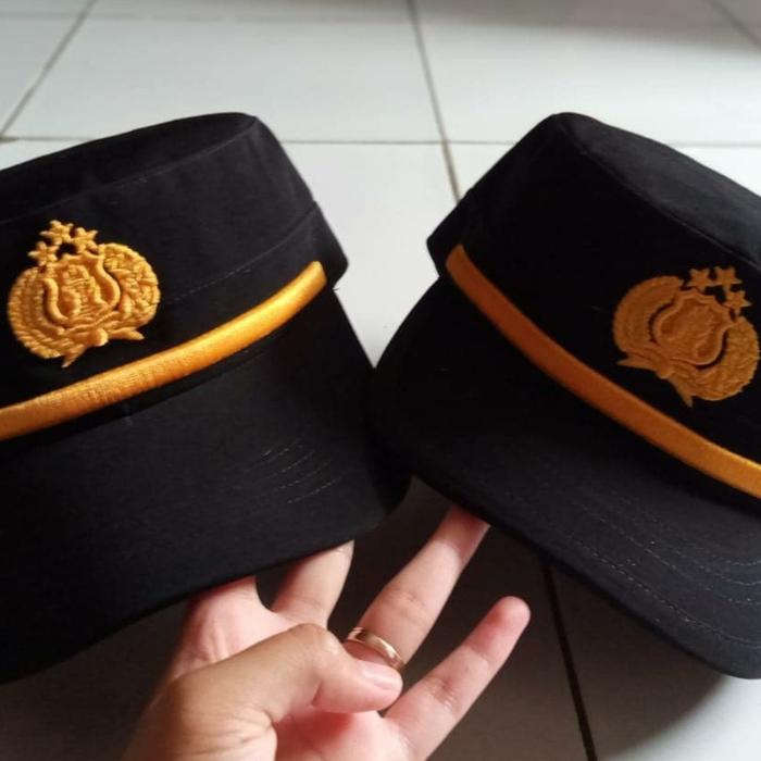 FIELD CAP PAMA FULL KAIN HALUS LIDAH TOPI PENDEK PILKEP TOPI PDL POLRI