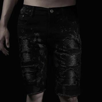 Rucas Caviar Leather Bikers - short
