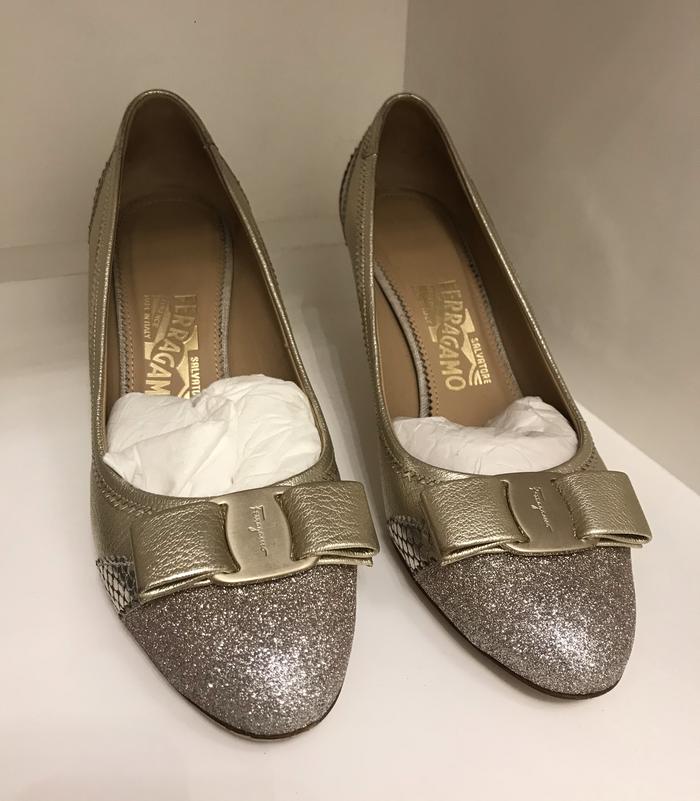 Original Salvatore Ferragamo Gold Shoes