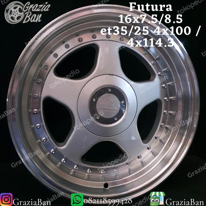 velg mobil oz futura r16 16x7.5/8.5 et35/25 4x100 4x114.3