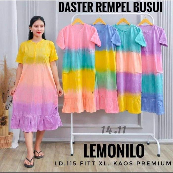 Daster Kaos rempel Lemonilo/daster busui/daster kaos pelangi