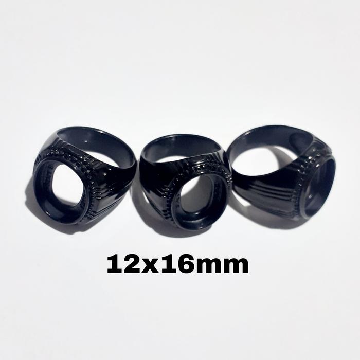 Cincin Ring Emban Titanium Hitam Tanam