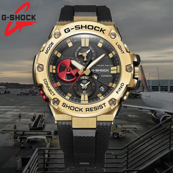 Jam Tangan Pria Merek Gshock GST B100 B 100 Rubber 55mm Ori BM Fullset