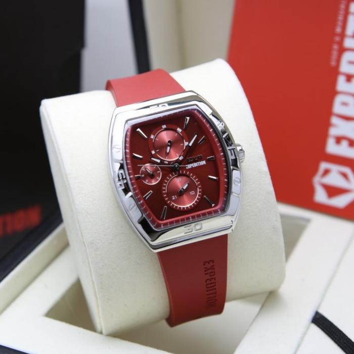 Jam Tangan Wanita Expedition Original E6800 Red Silver