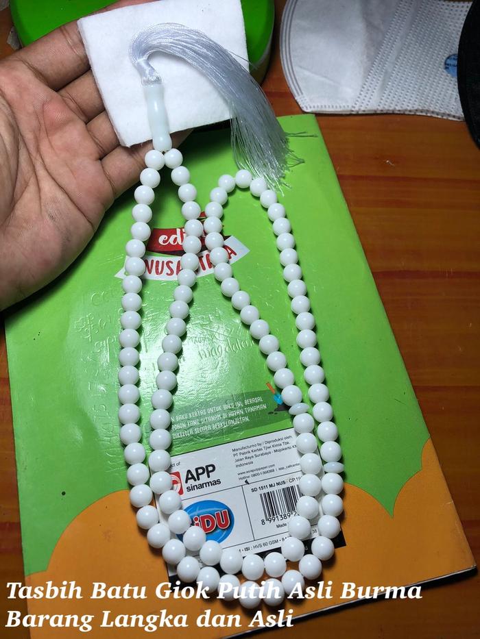 Tasbih Batu Giok Putih Asli