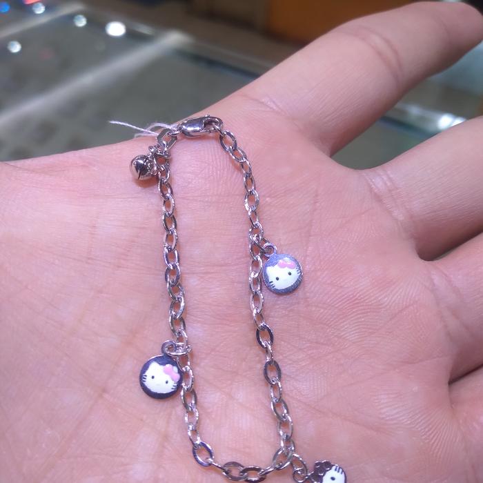 Gelang Anak Hellokitty Emas putih 750