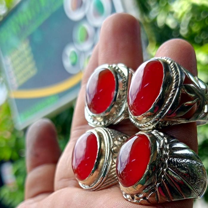batu cincin akik merah asli red raflesia/Cempaka aceh