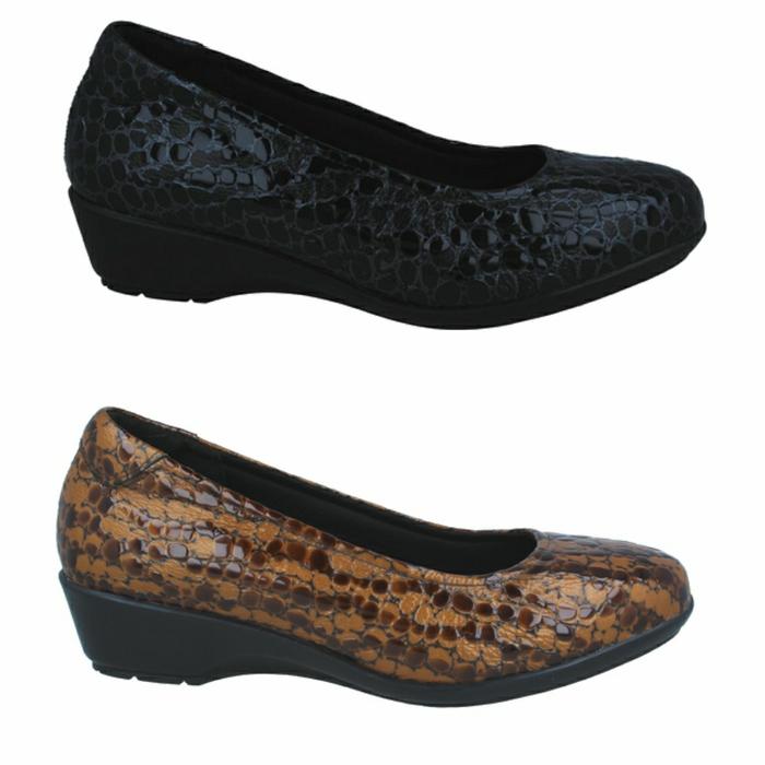 Sepatu pansus wanita Bocorocco D Arabela 05 nero dan cognacc ori