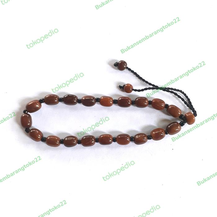 Gelang kayu kaukah kokka koka kouka kokkah motif oval manik coklat