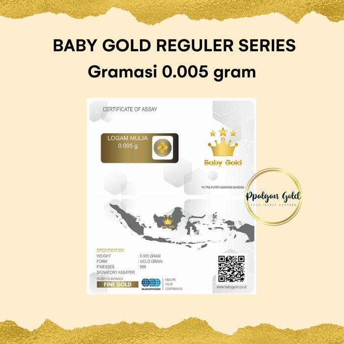BABY GOLD reguler 0.005 gr emas mini hadiah