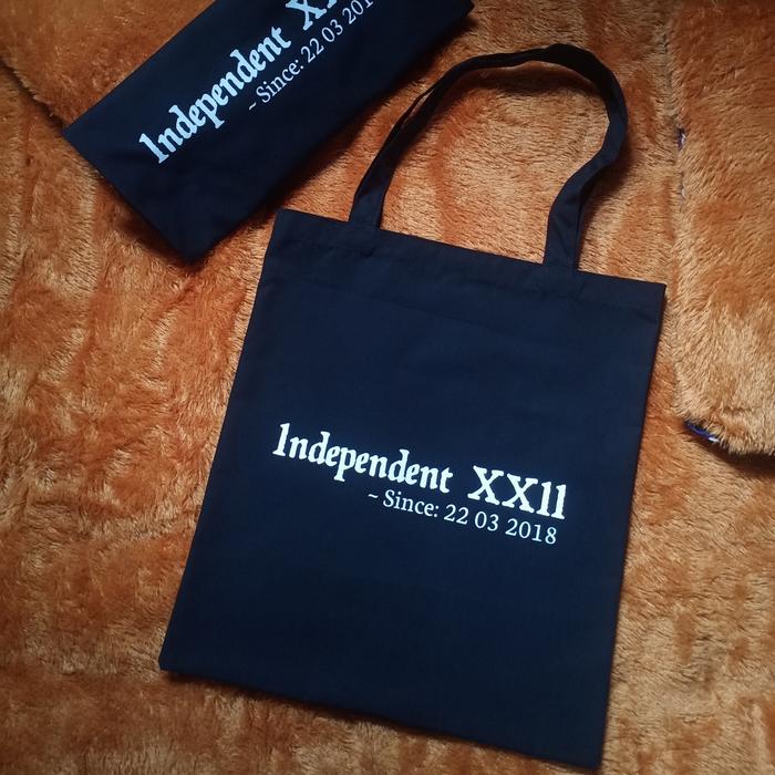 Totebag Kanvas Polyester 35x40 Totebag Kanvas Hitam Custom Sablon ToteBag Custom
