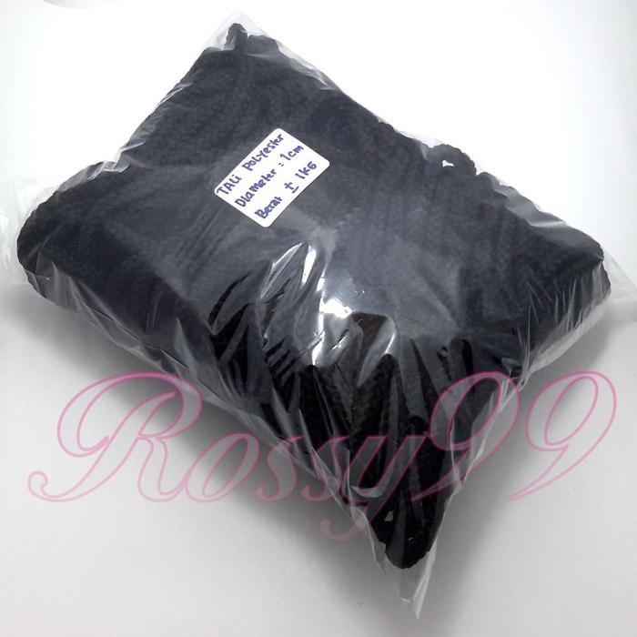 Tali Kepang Polyester Hitam 10mm Souvenir Bahan Craft Tali Serut Gantungan Tas Paper Bag