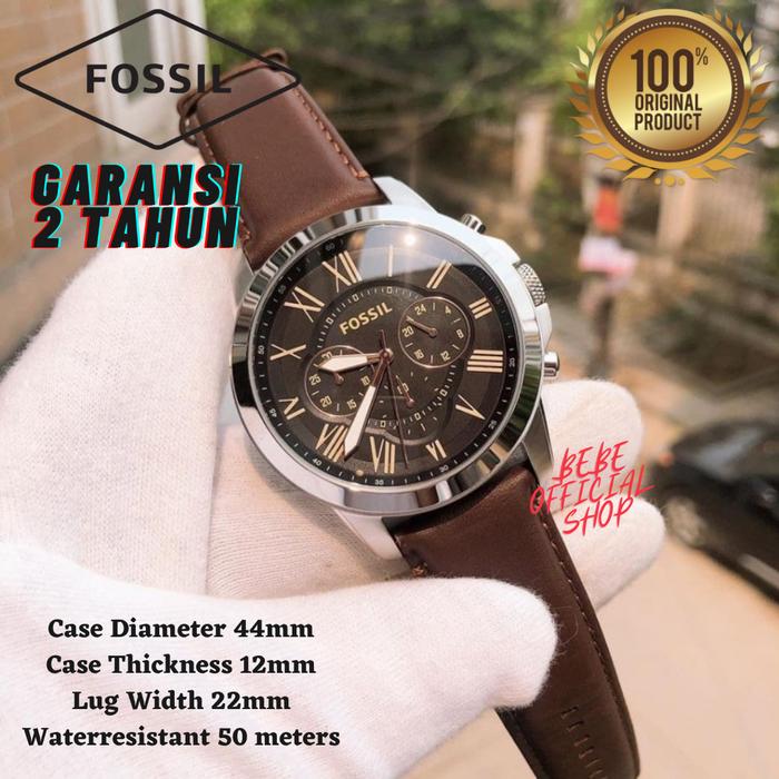 [ORIGINAL] Jam Tangan Pria Fossil FS4813 Grant Chronograph Brown