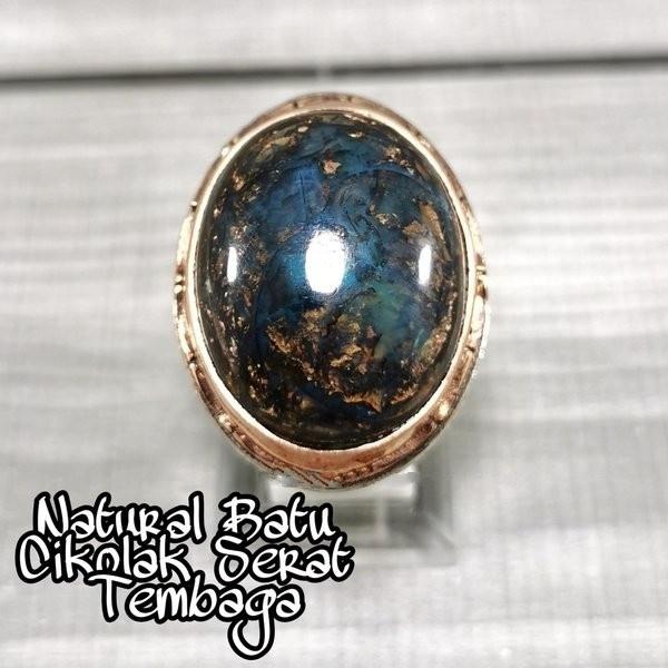 CINCIN BATU AKIK NATURAL GARUT CIKOLAK SERAT TEMBAGA LST21