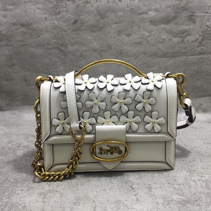 coach riley bag 22 top handle with floral applique preloved vvgc