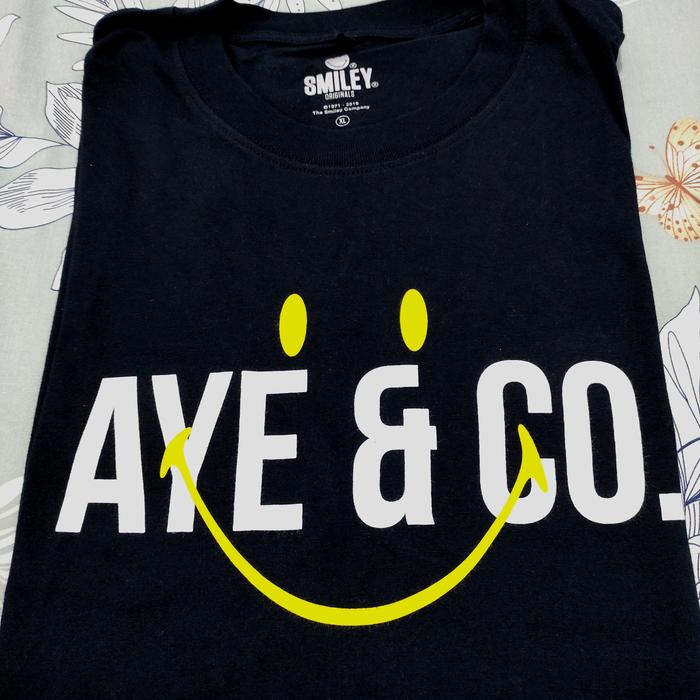 tees kaos aye denim ayedenim smiley size XL navy original