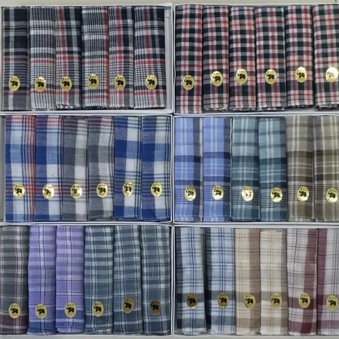 1 box isi 6pcs Sapu tangan merek Elephant gajah original| sapu tangan pria | lap muka