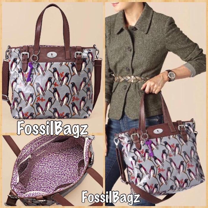 Fossil keyper shopper tote bird burung