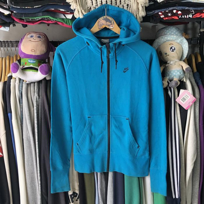 NIKE BLUE ZIP HOODIE JAKET SECOND THRIFTTING COWOK CEWEK MURAH