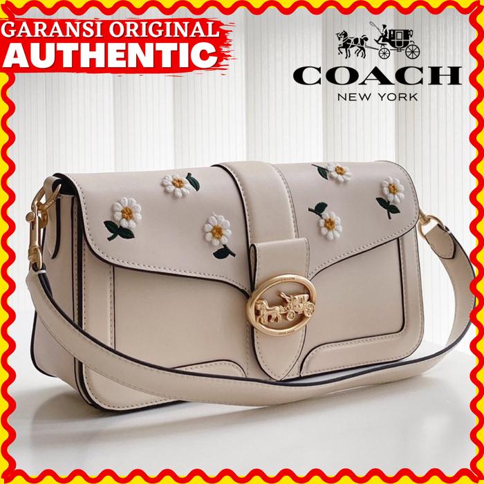 Tas Coach Georgie Shoulder Bag With Daisy Embrodery Original Branded